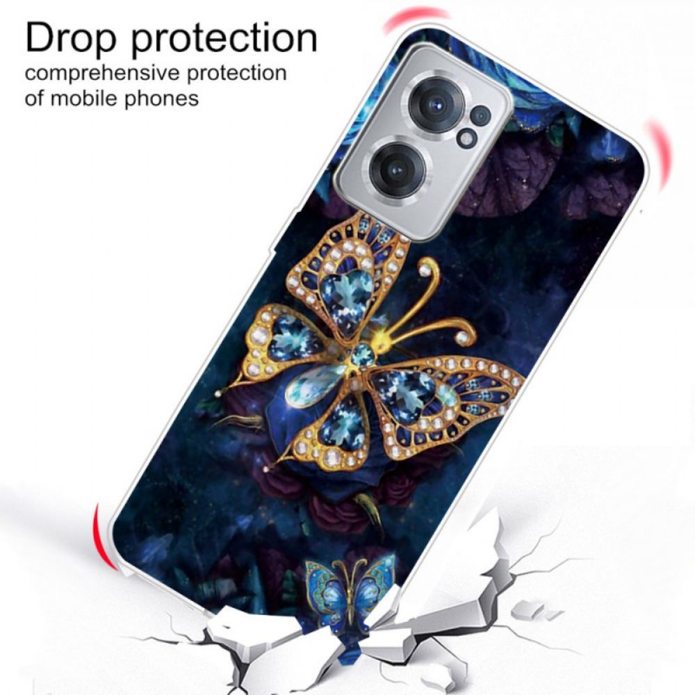 Hülle Für OnePlus Nord CE 2 5G Leuchtender Schmetterling