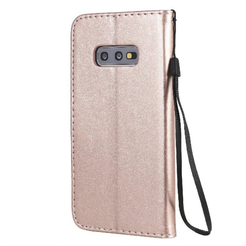 Flip Case Für Samsung Galaxy S10e Mit Kordel Katze Und Biene Mit Riemen