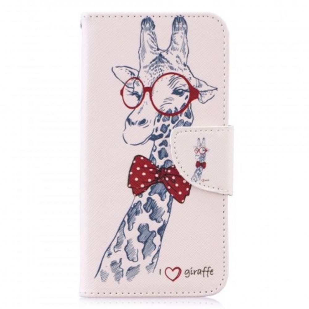 Flip Case Für Samsung Galaxy S10e Nerdige Giraffe