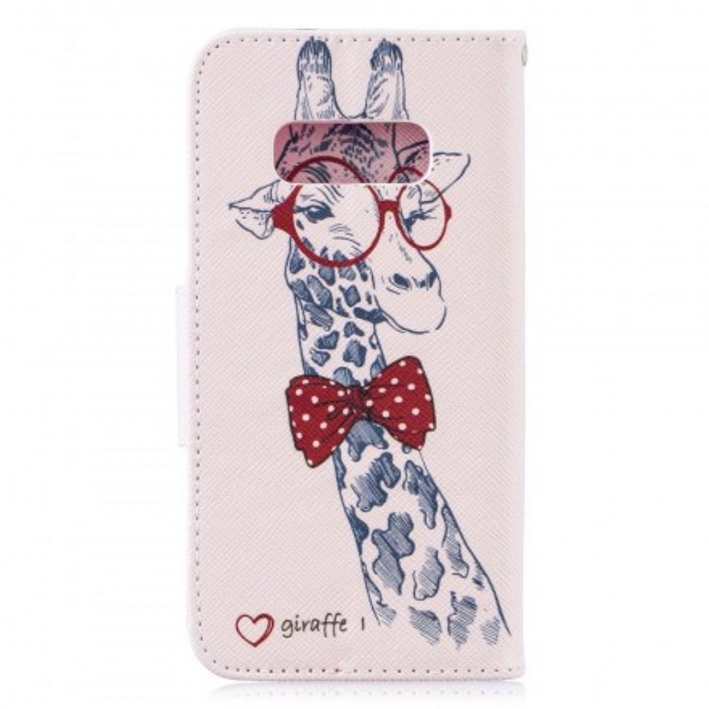 Flip Case Für Samsung Galaxy S10e Nerdige Giraffe