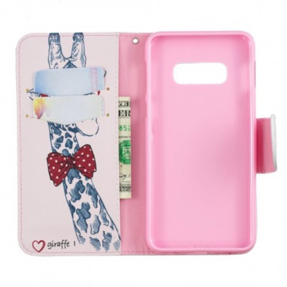 Flip Case Für Samsung Galaxy S10e Nerdige Giraffe