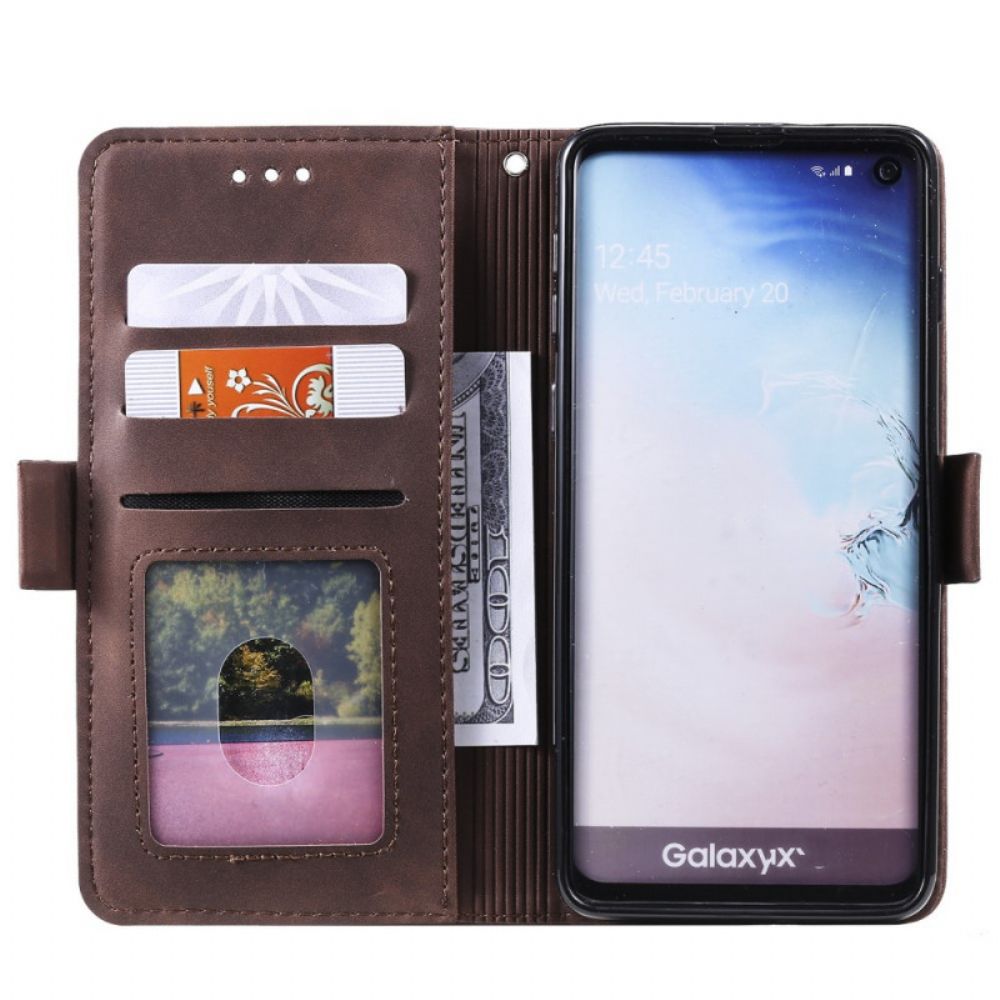 Flip Case Für Samsung Galaxy S10e Verstärkte Konturentasche Mit Reißverschluss