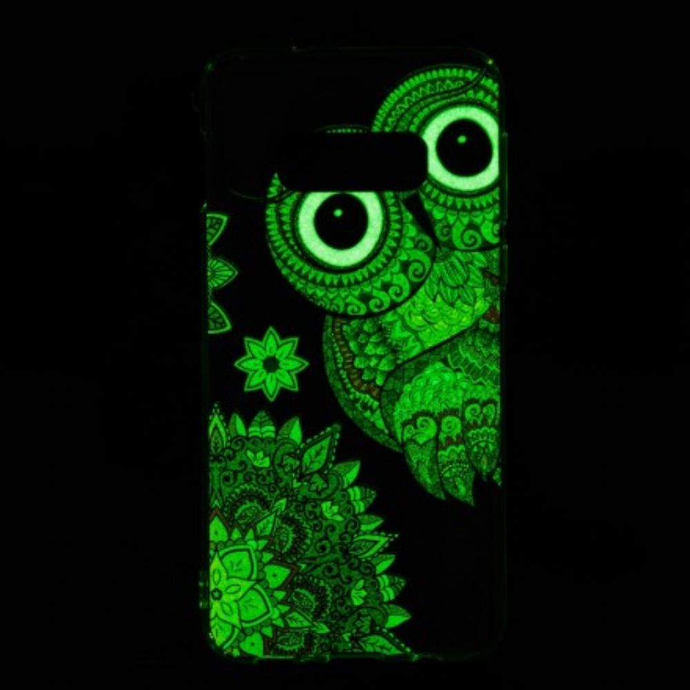 Handyhülle Für Samsung Galaxy S10e Fluoreszierendes Eulen-mandala