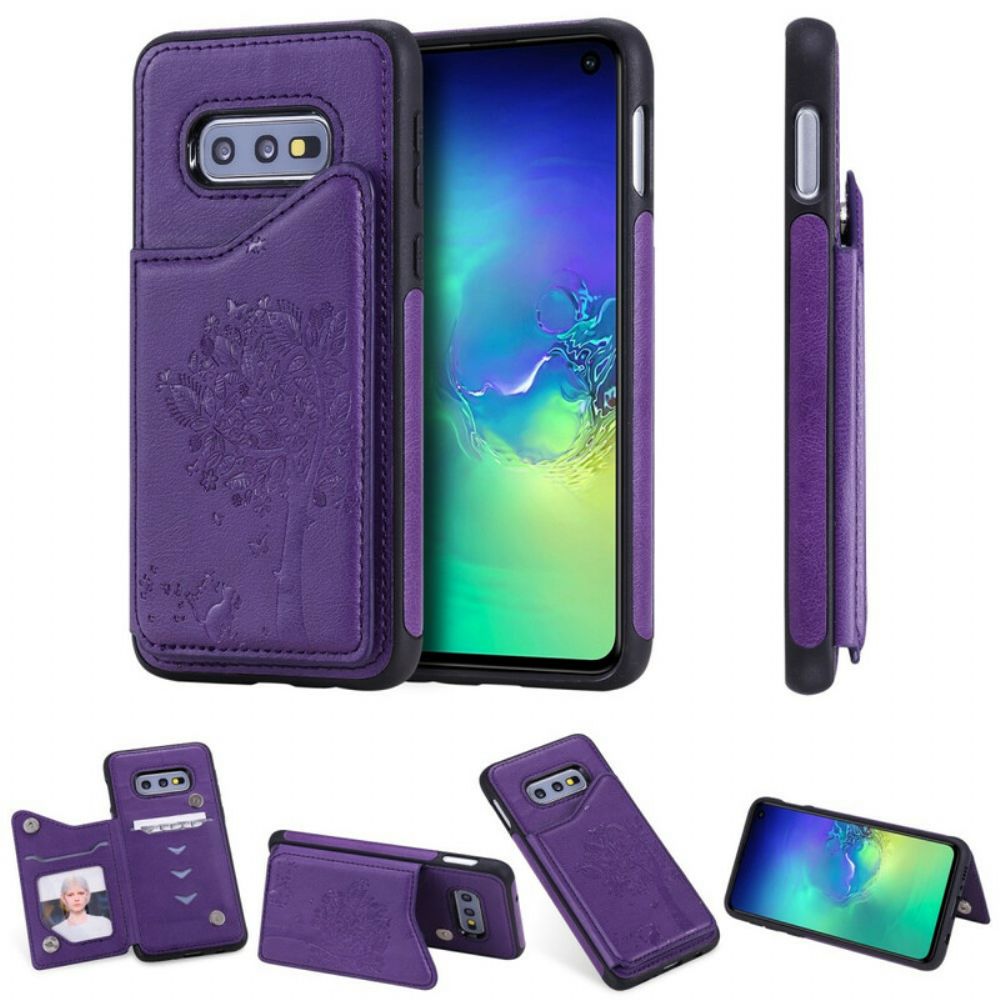 Hülle Für Samsung Galaxy S10e Cat Printing Support Kartenhalter