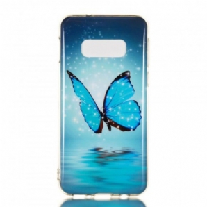 Hülle Für Samsung Galaxy S10e Fluoreszierender Blauer Schmetterling