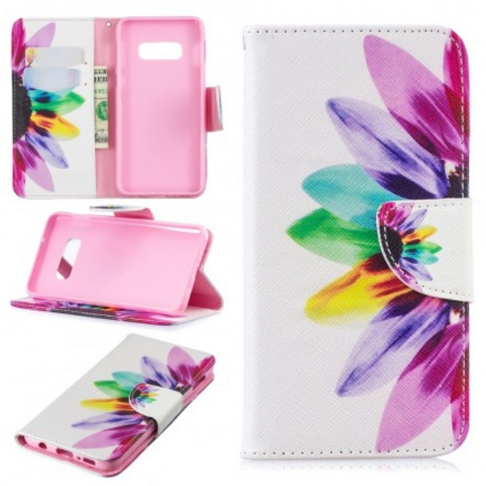 Lederhüllen Für Samsung Galaxy S10e Aquarell Blume