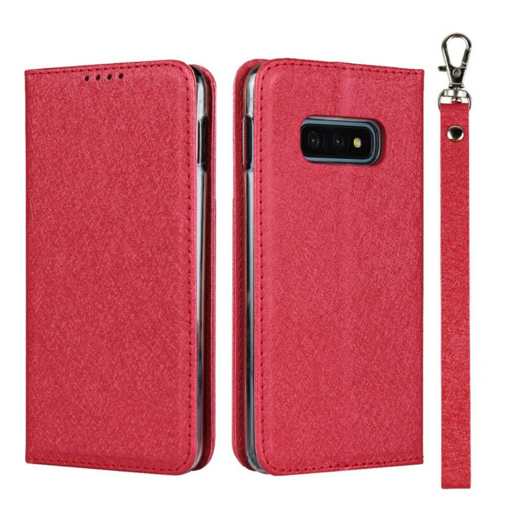 Schutzhülle Für Samsung Galaxy S10e Flip Case Weicher Lederstil Mit Riemen