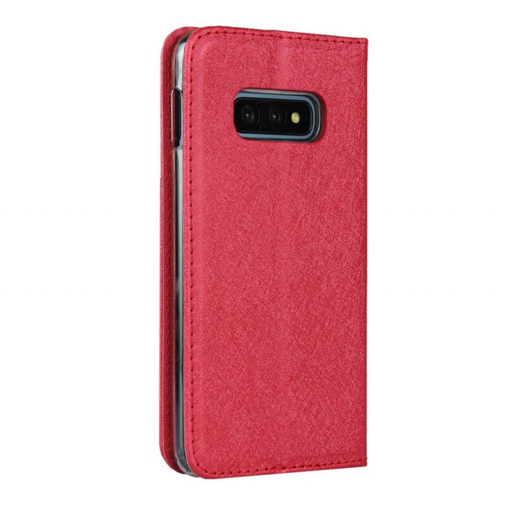 Schutzhülle Für Samsung Galaxy S10e Flip Case Weicher Lederstil Mit Riemen