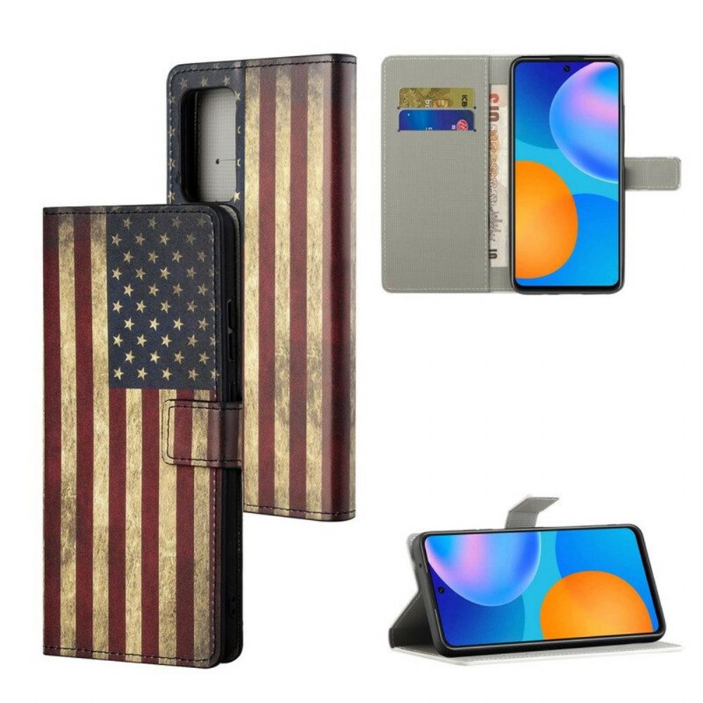 Flip Case Für Poco M3 Pro 5G Amerikanische Flagge