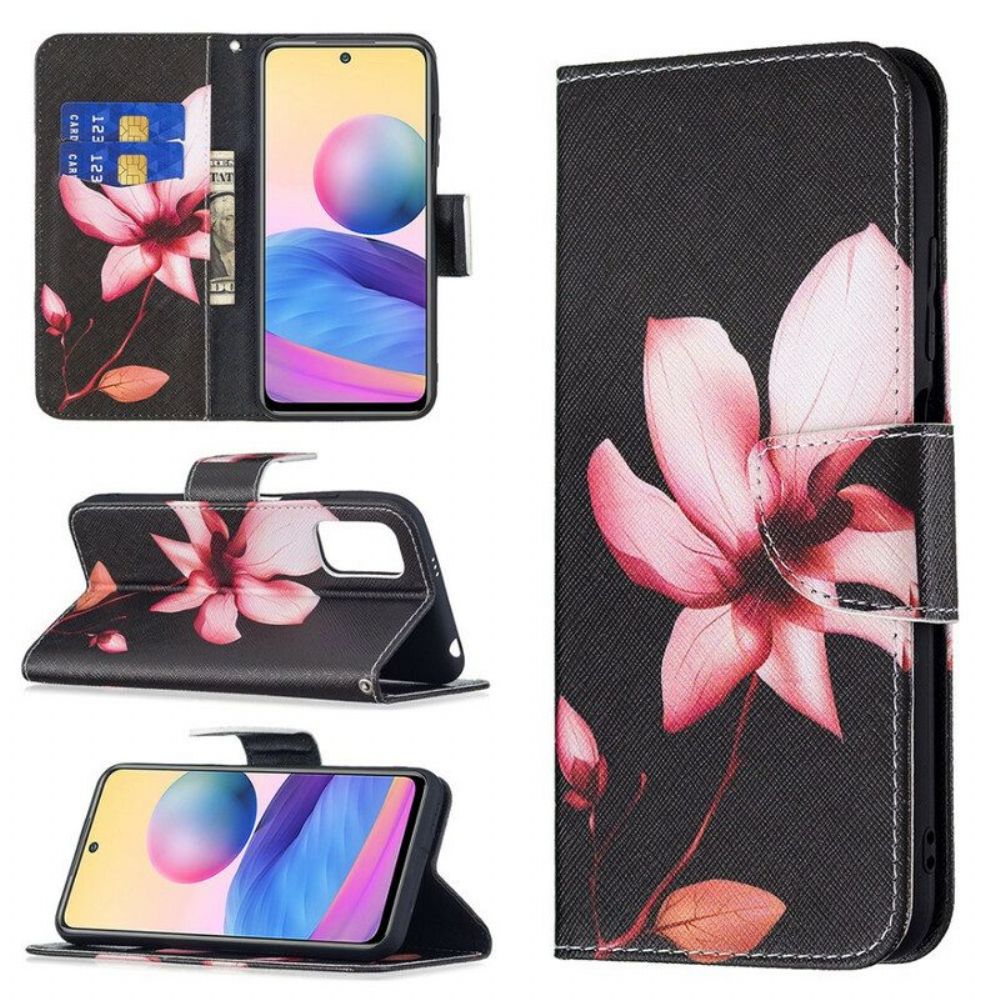 Flip Case Für Poco M3 Pro 5G Pinke Blume