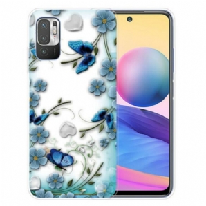 Hülle Für Poco M3 Pro 5G Retro-schmetterlinge Und Blumen