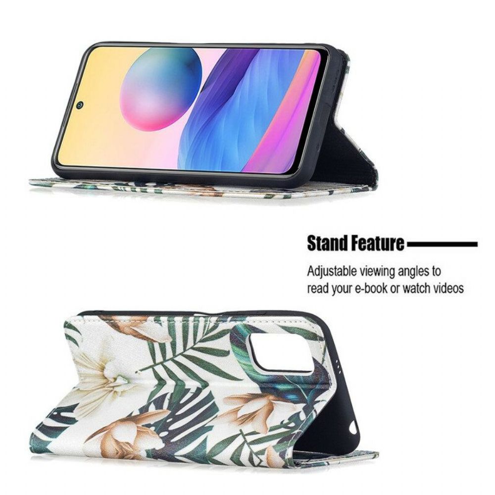 Schutzhülle Für Poco M3 Pro 5G Flip Case Blätter