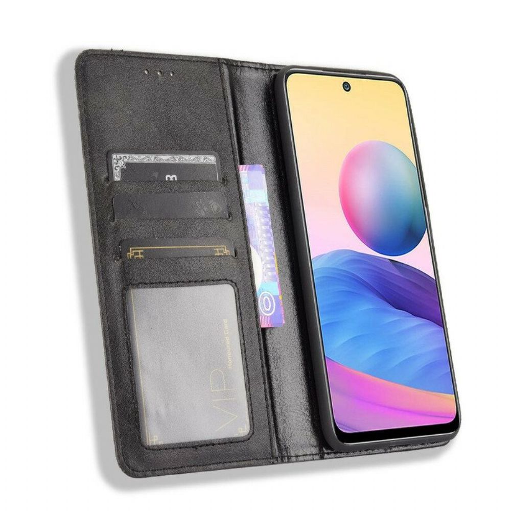 Schutzhülle Für Poco M3 Pro 5G Flip Case Stilisierter Vintage-ledereffekt