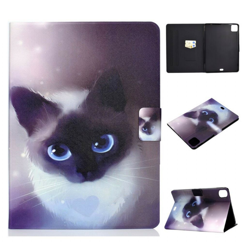 Flip Case Für iPad Air (2024) Blauäugige Katze