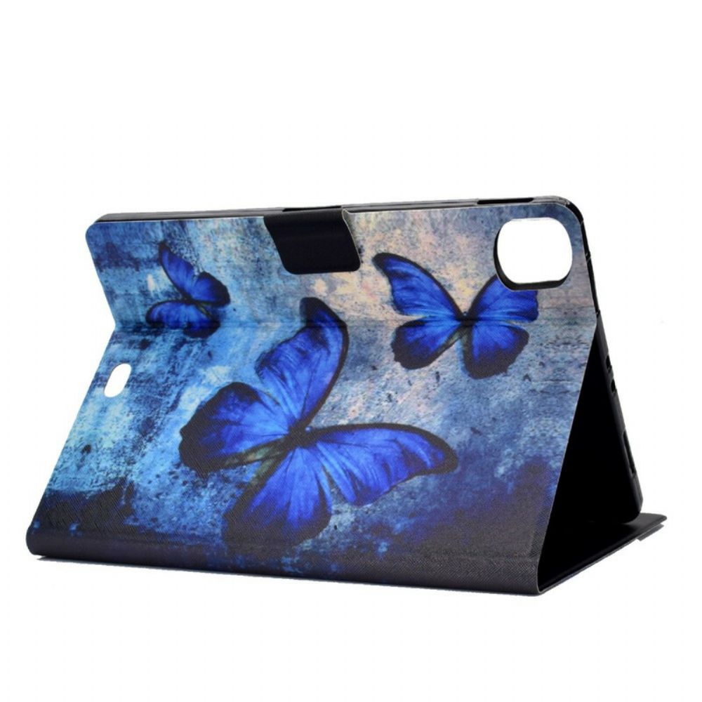 Flip Case Für iPad Air (2024) Blaue Schmetterlinge