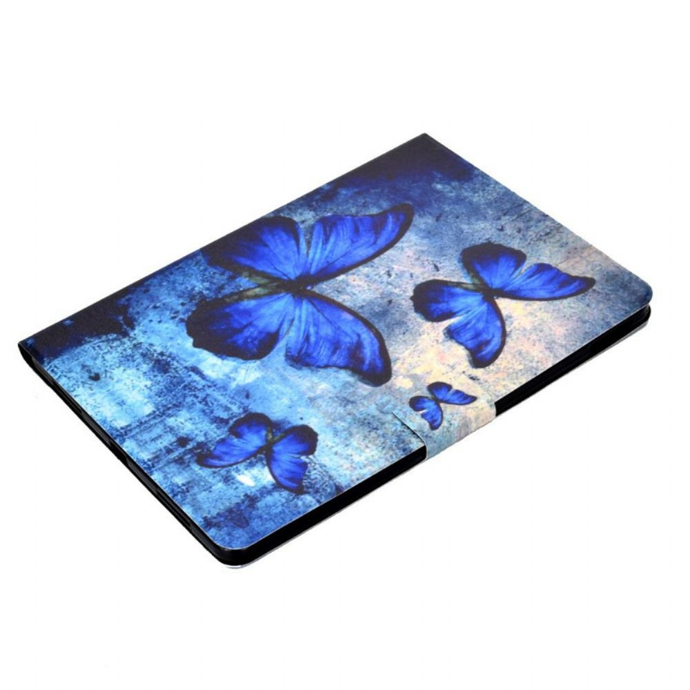 Flip Case Für iPad Air (2024) Blaue Schmetterlinge