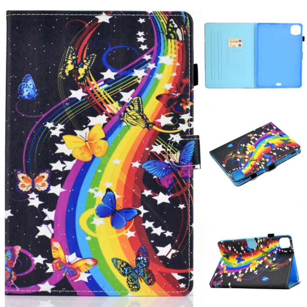 Flip Case Für iPad Air (2024) Regenbogenschmetterlinge