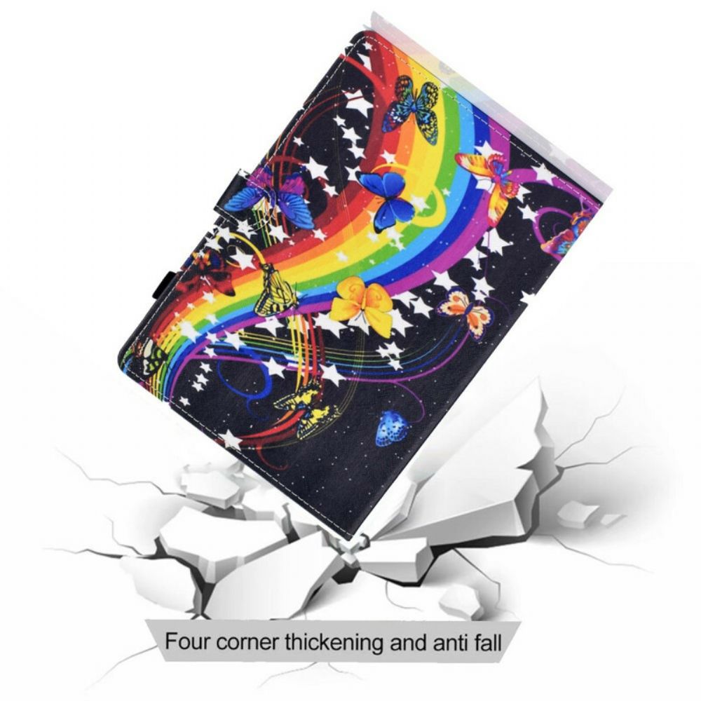 Flip Case Für iPad Air (2024) Regenbogenschmetterlinge