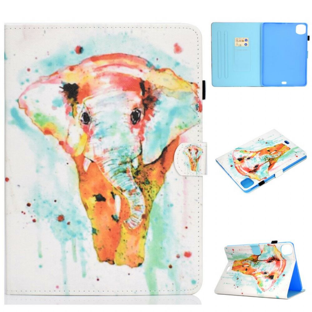 Lederhüllen Für iPad Air (2024) Aquarell Elefant