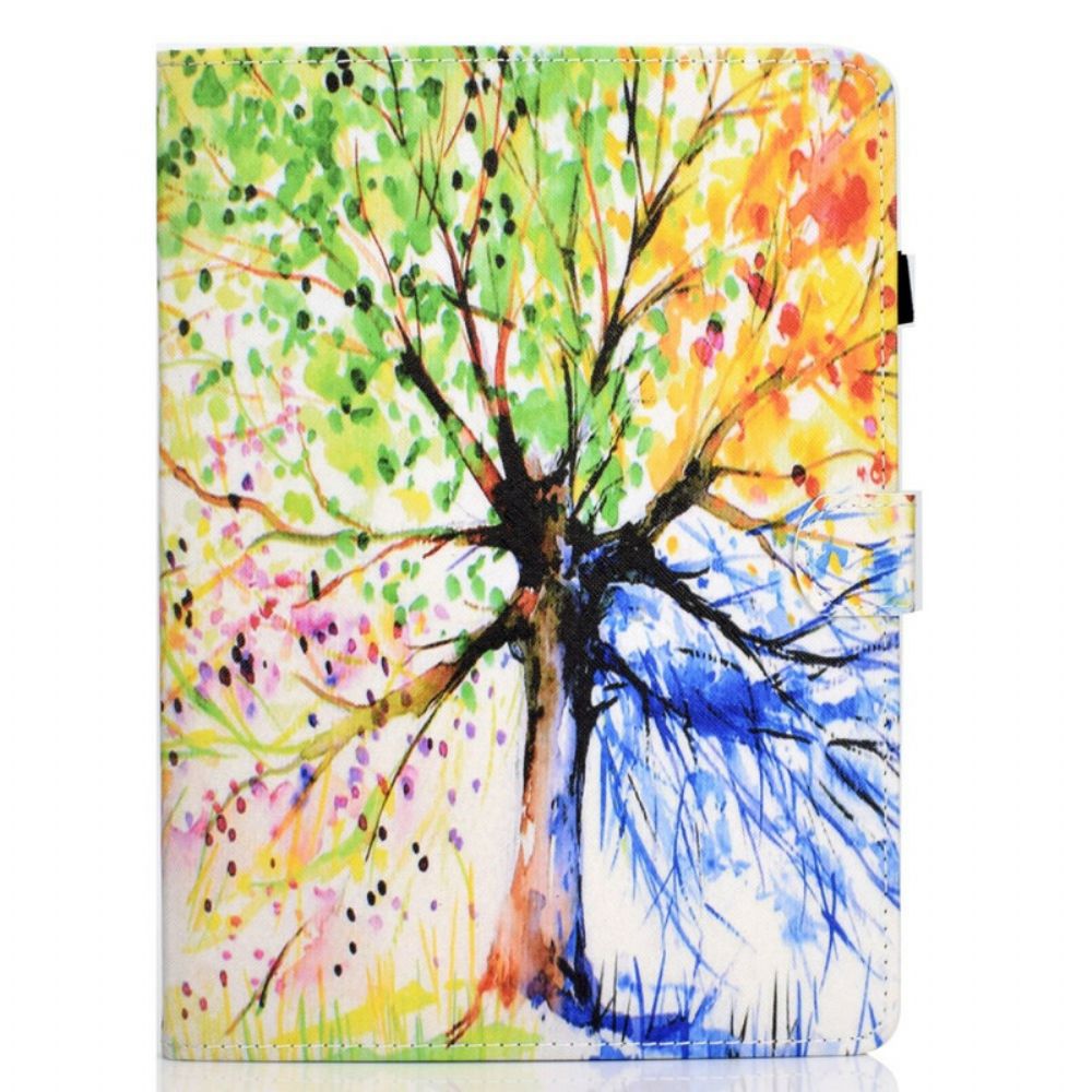 Lederhüllen Für iPad Air (2024) Aquarellbaum