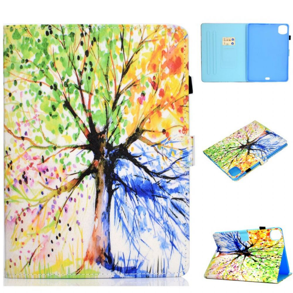 Lederhüllen Für iPad Air (2024) Aquarellbaum