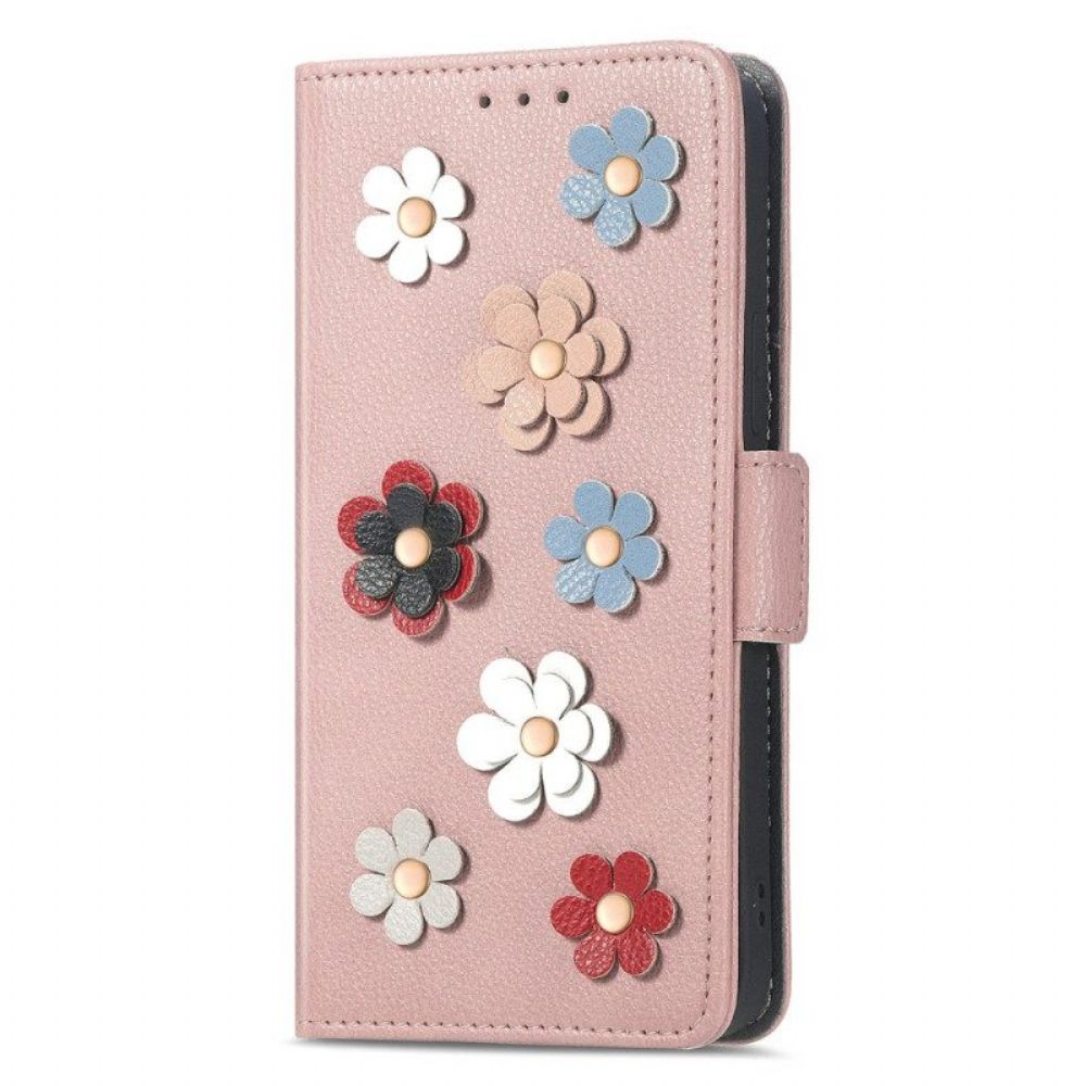 Flip Case Für Samsung Galaxy A14 / A14 5G Dekorative Blumen