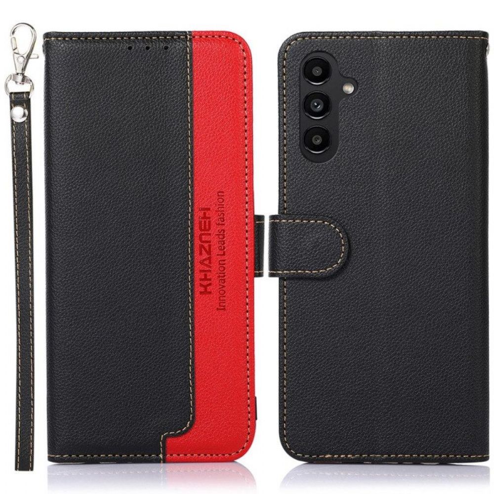 Flip Case Für Samsung Galaxy A14 / A14 5G Rfid-khazneh Im Litschi-stil