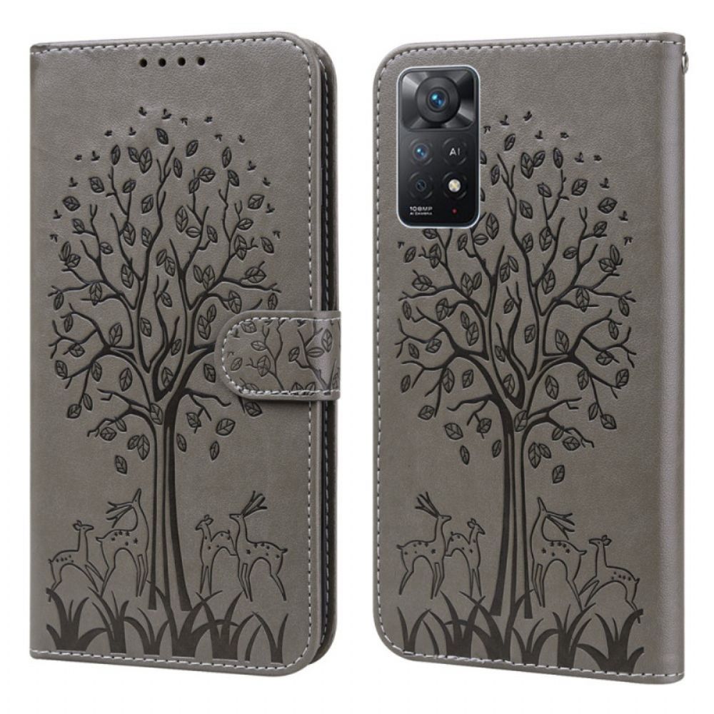 Flip Case Für Xiaomi Redmi Note 11 Pro 4G / 5G Baum Und Hirsch