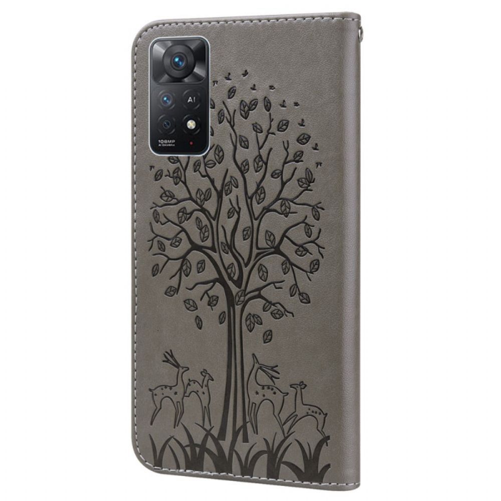 Flip Case Für Xiaomi Redmi Note 11 Pro 4G / 5G Baum Und Hirsch