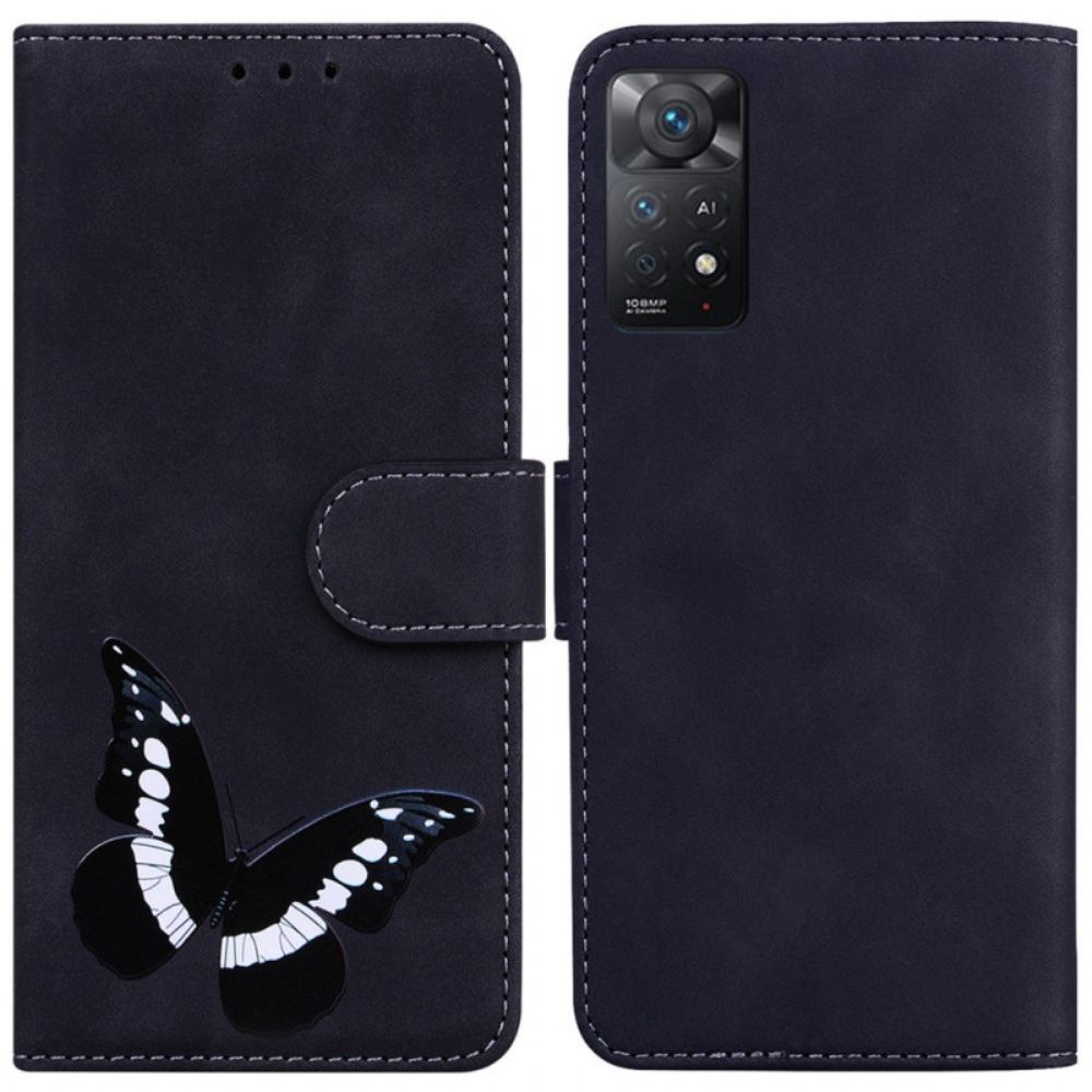 Flip Case Für Xiaomi Redmi Note 11 Pro 4G / 5G Schmetterlingshaut-touch