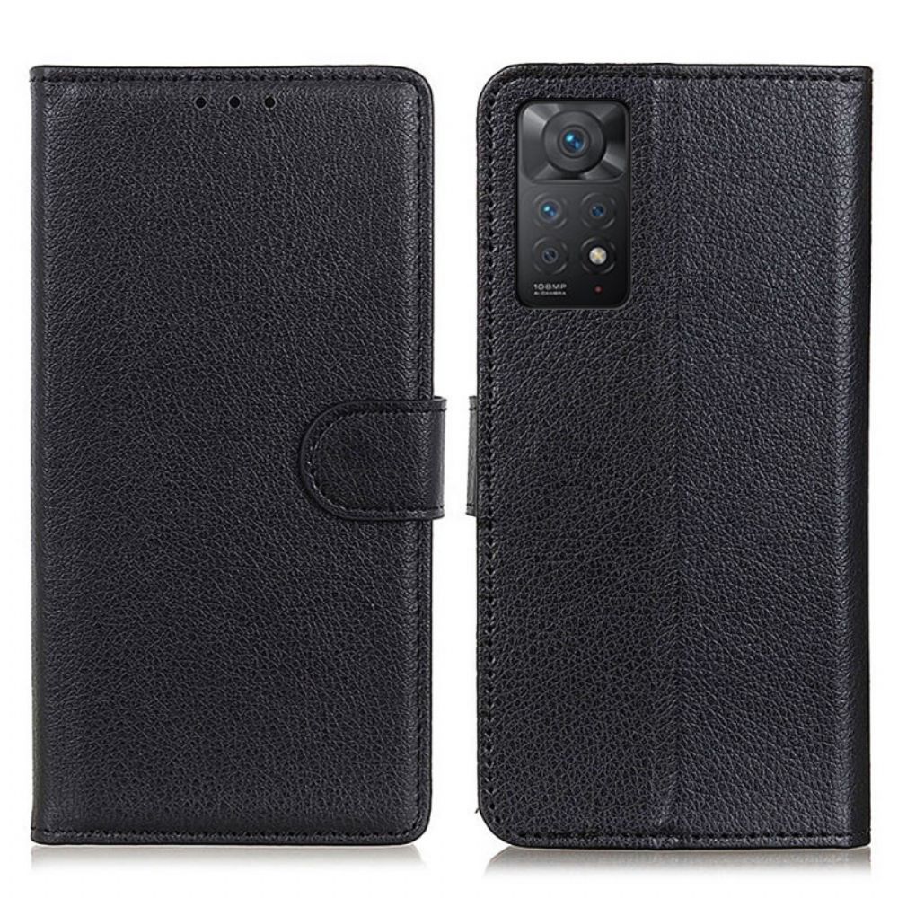 Flip Case Für Xiaomi Redmi Note 11 Pro 4G / 5G Traditionelles Litschi-kunstleder