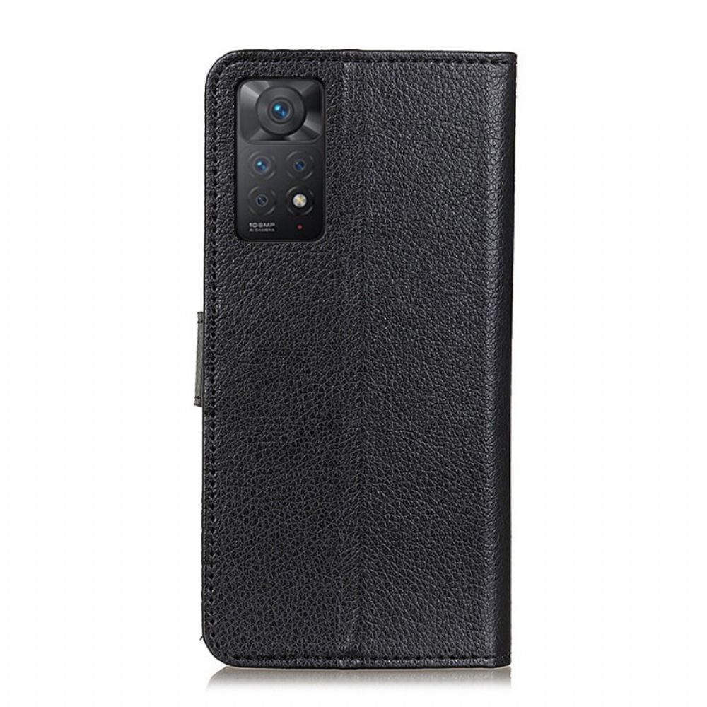 Flip Case Für Xiaomi Redmi Note 11 Pro 4G / 5G Traditionelles Litschi-kunstleder