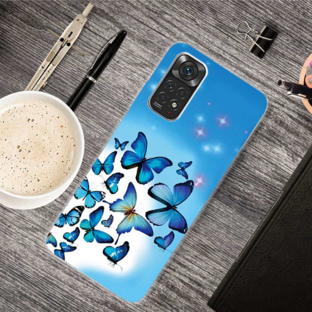 Handyhülle Für Xiaomi Redmi Note 11 Pro 4G / 5G Blaue Schmetterlinge