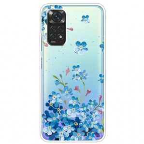 Handyhülle Für Xiaomi Redmi Note 11 Pro 4G / 5G Blauer Blumenstrauß