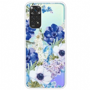 Hülle Für Xiaomi Redmi Note 11 Pro 4G / 5G Aquarell Blaue Blumen