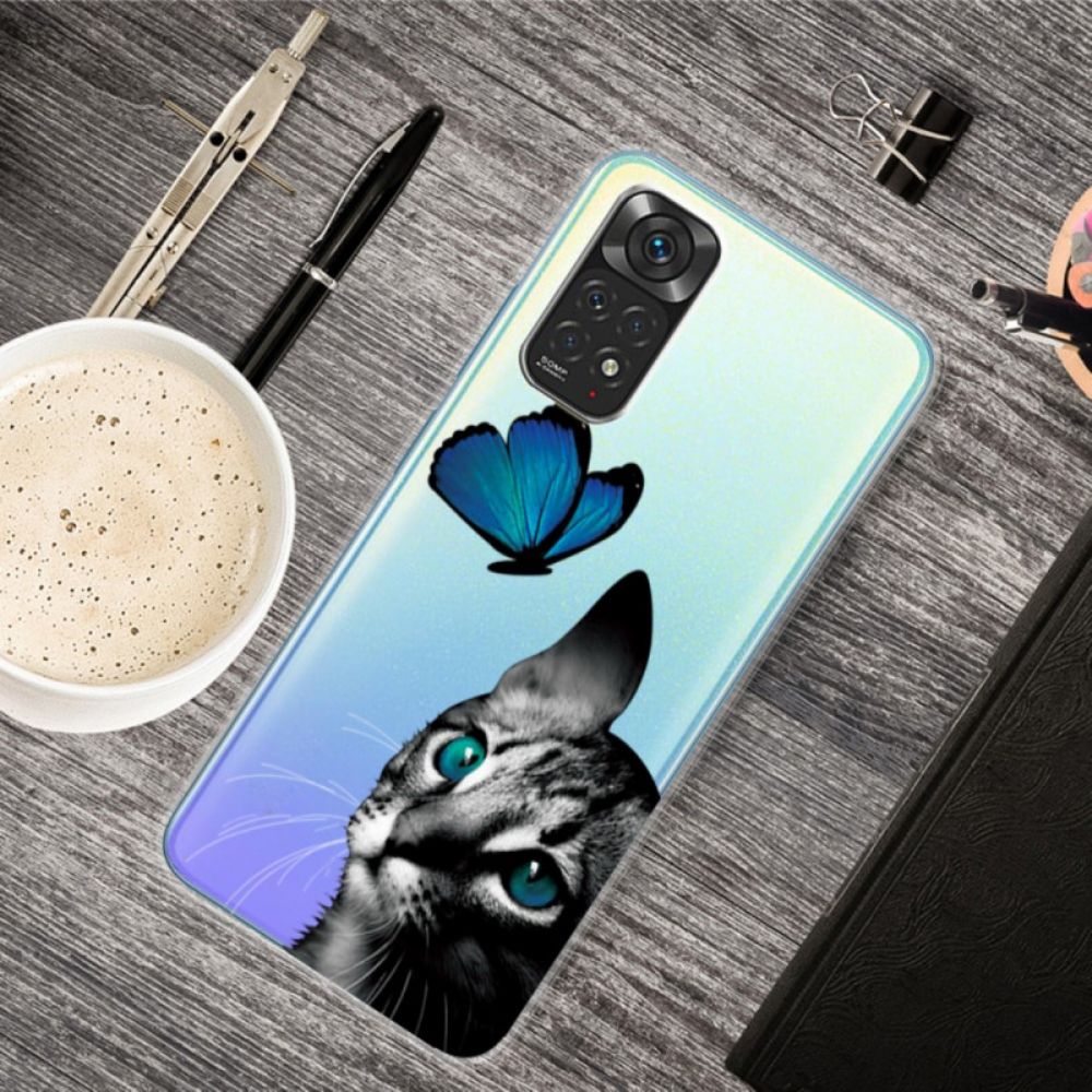 Hülle Für Xiaomi Redmi Note 11 Pro 4G / 5G Katze Und Schmetterling