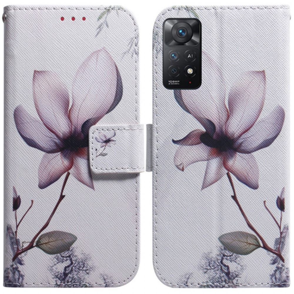 Lederhüllen Für Xiaomi Redmi Note 11 Pro 4G / 5G Alte Rosenblüte