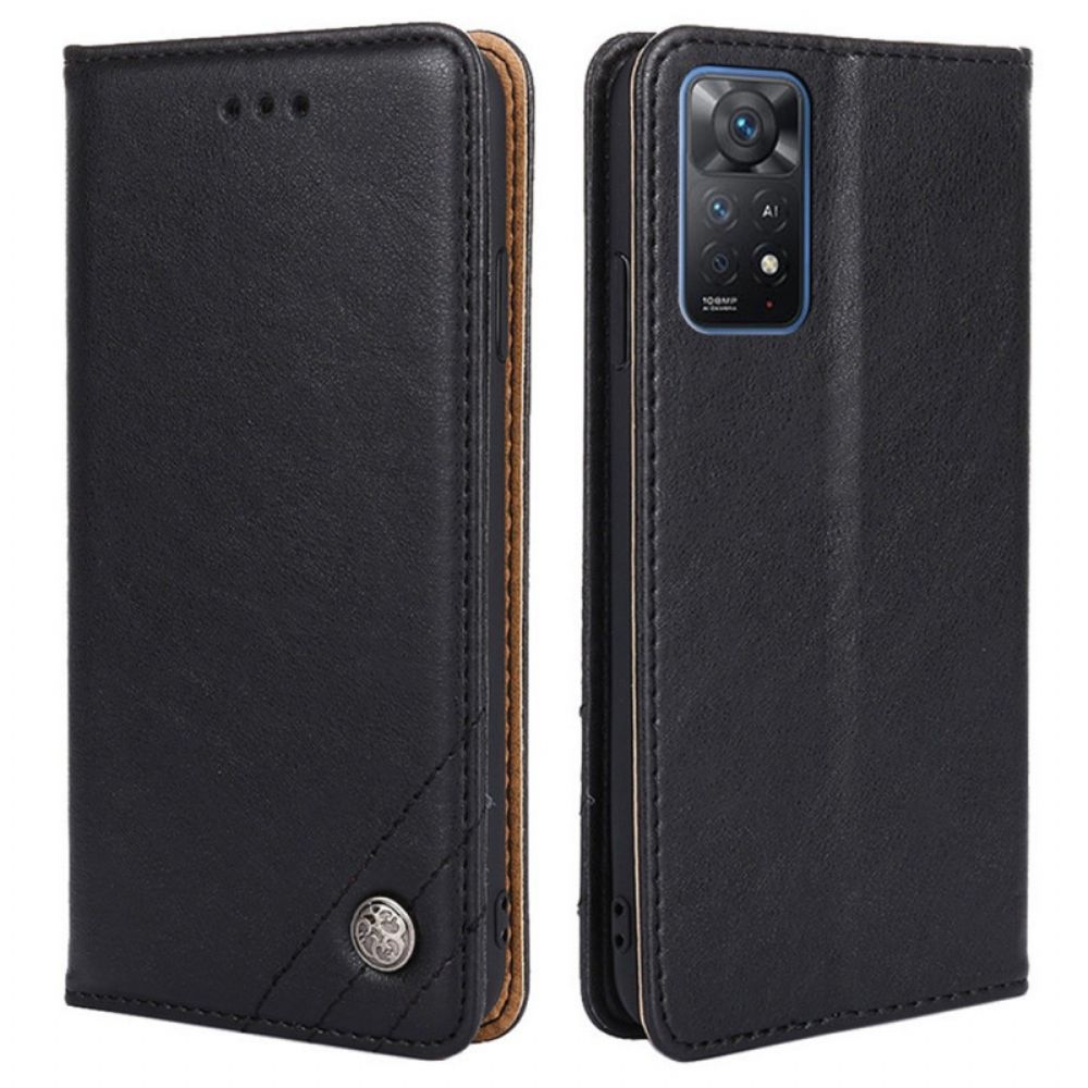 Schutzhülle Für Xiaomi Redmi Note 11 Pro 4G / 5G Flip Case Lederoptik Mit Nieten