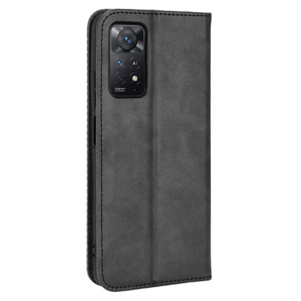 Schutzhülle Für Xiaomi Redmi Note 11 Pro 4G / 5G Flip Case Stilisierter Vintage-ledereffekt