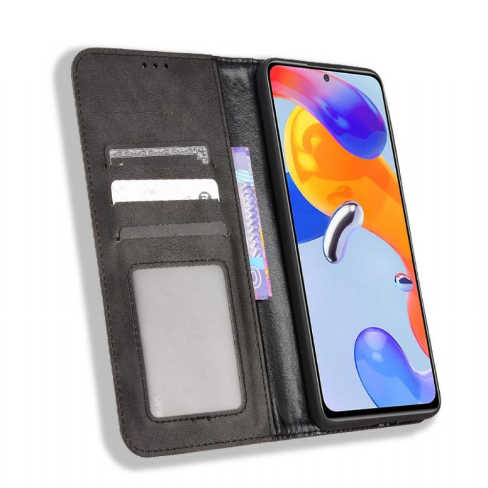 Schutzhülle Für Xiaomi Redmi Note 11 Pro 4G / 5G Flip Case Stilisierter Vintage-ledereffekt