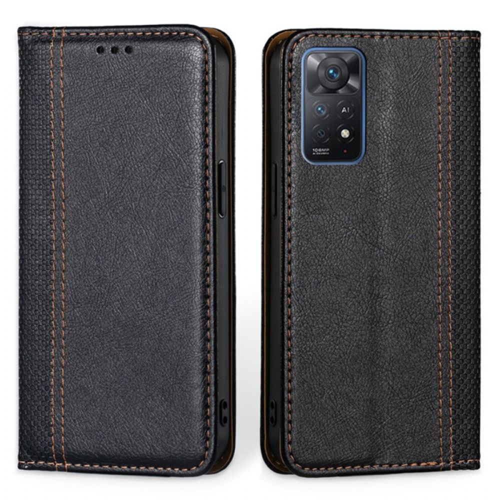 Schutzhülle Für Xiaomi Redmi Note 11 Pro 4G / 5G Flip Case Strukturierter Ledereffekt