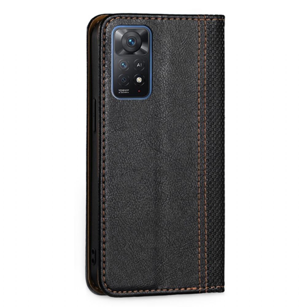 Schutzhülle Für Xiaomi Redmi Note 11 Pro 4G / 5G Flip Case Strukturierter Ledereffekt