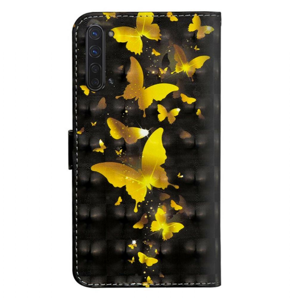 Flip Case Für Oppo Find X2 Lite Gelbe Schmetterlinge