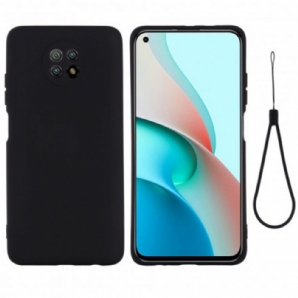 Hülle Für Xiaomi Redmi Note 9 5G / 9T 5G Flüssigsilikon Und Lanyard