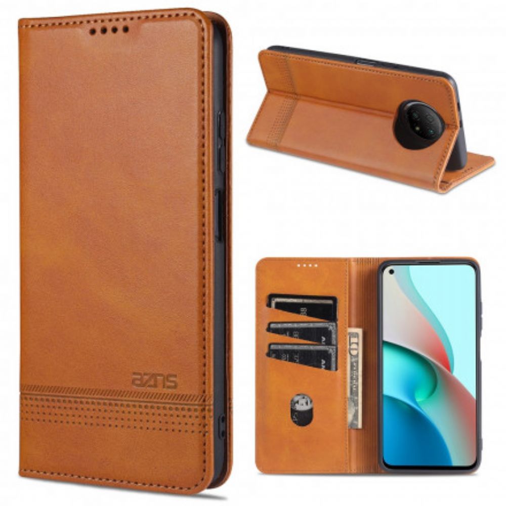 Schutzhülle Für Xiaomi Redmi Note 9 5G / 9T 5G Flip Case Azns-lederstil