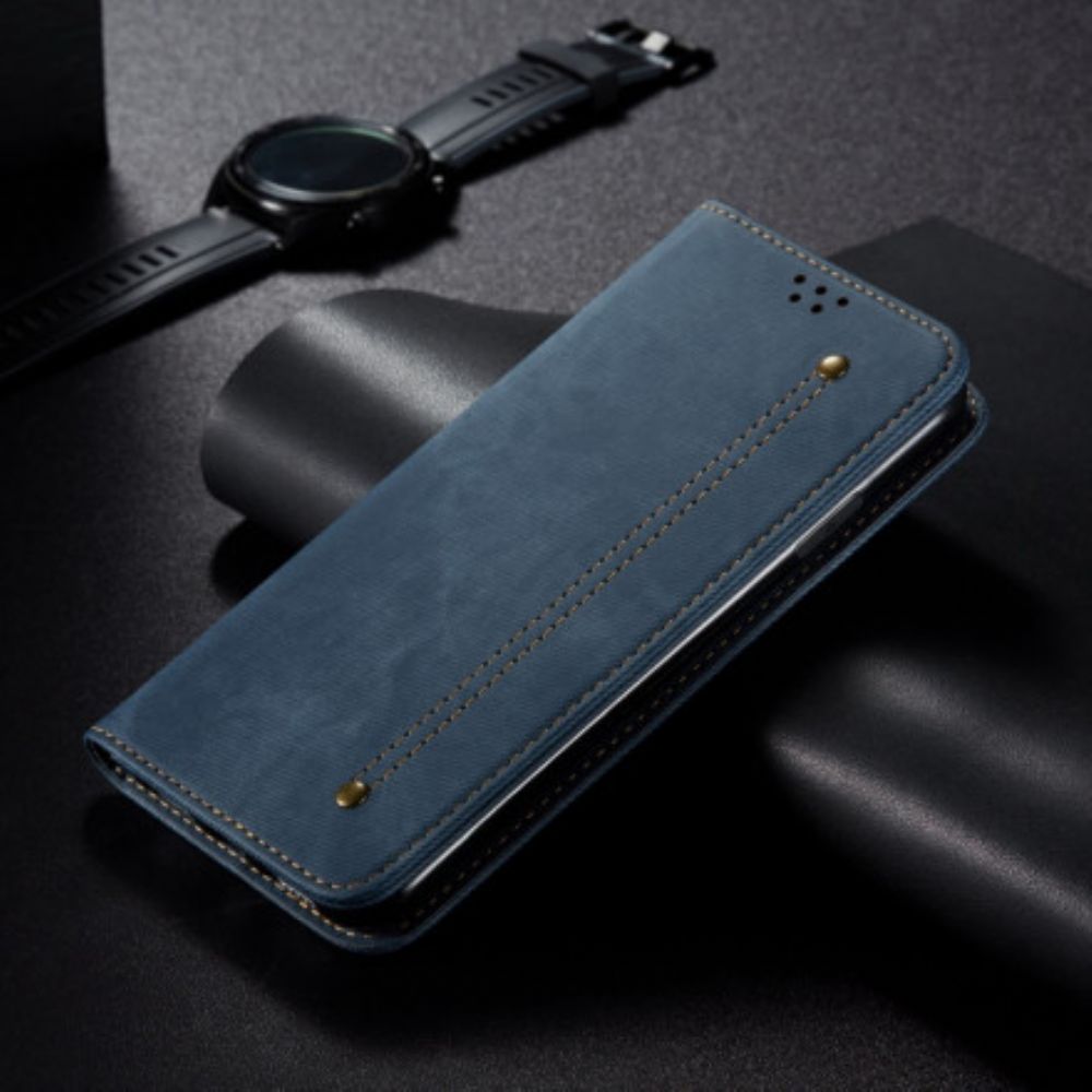 Schutzhülle Für Xiaomi Redmi Note 9 5G / 9T 5G Flip Case Jeansstoff