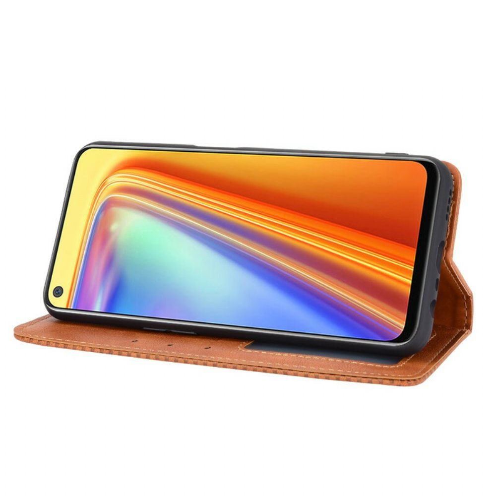 Schutzhülle Für Realme 7 Flip Case Stilisierter Vintage-ledereffekt