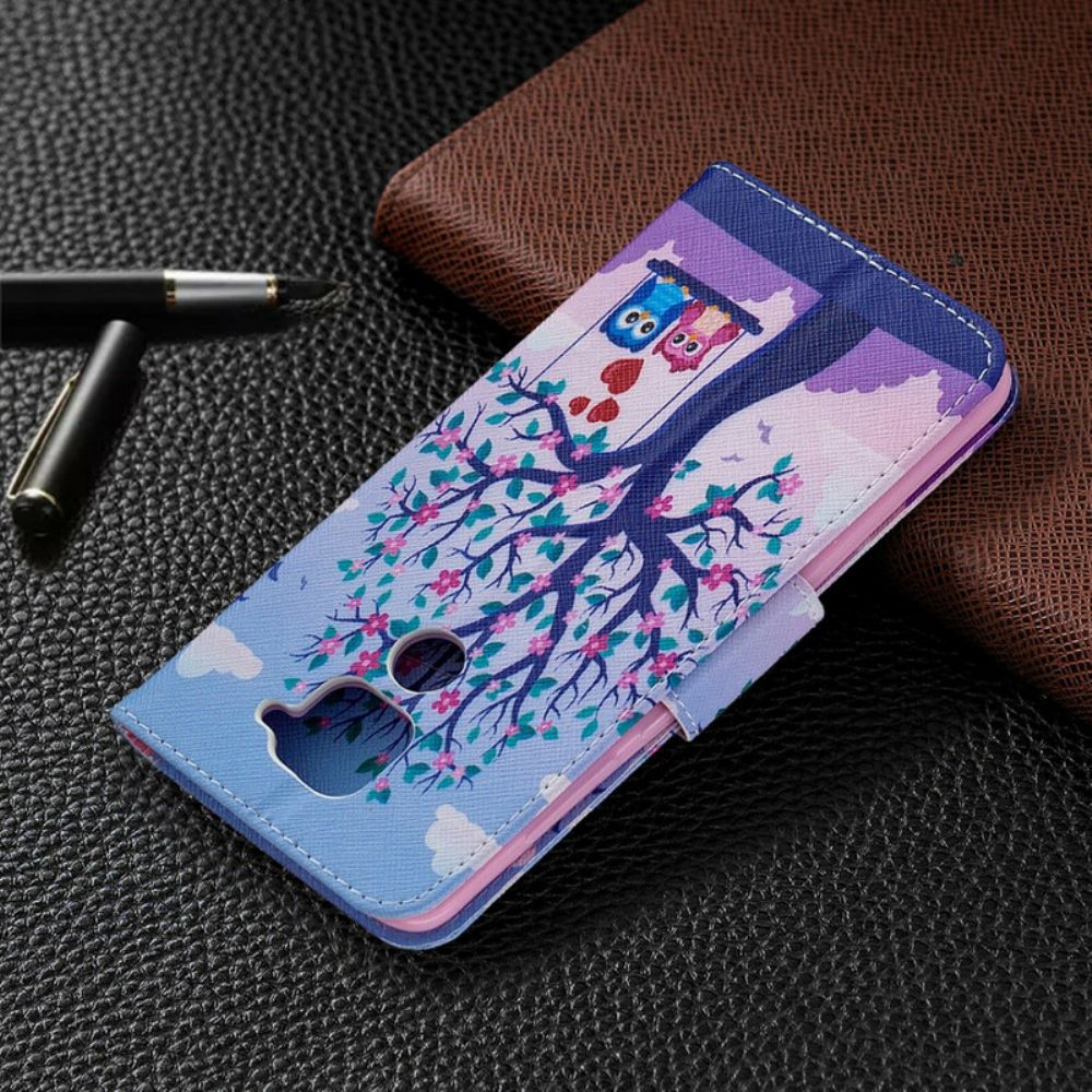 Flip Case Für Xiaomi Redmi Note 9 Eulen Auf Der Schaukel