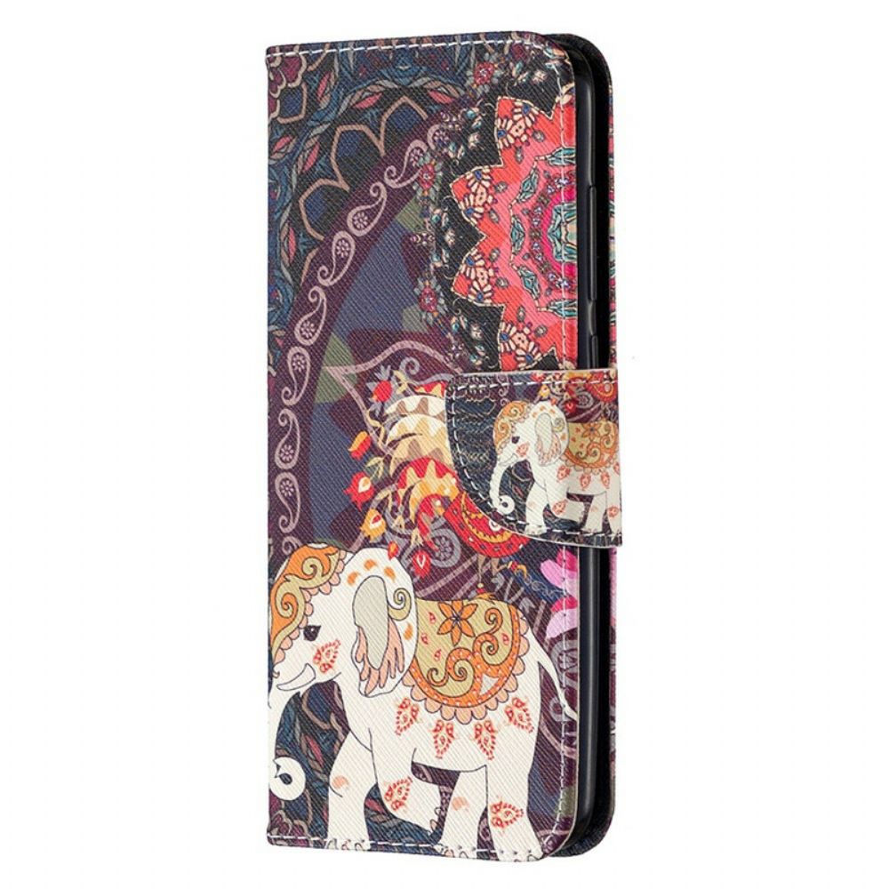 Flip Case Für Xiaomi Redmi Note 9 Indische Elefanten