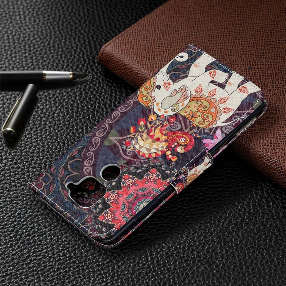 Flip Case Für Xiaomi Redmi Note 9 Indische Elefanten